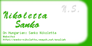nikoletta sanko business card